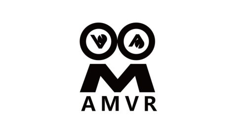 Black AMVR logo on white background
