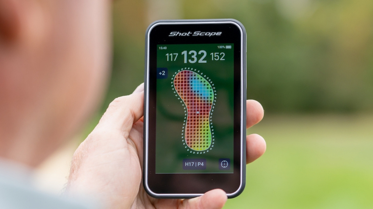 Shot Scope H50 on the golf course with contour maps displatyed