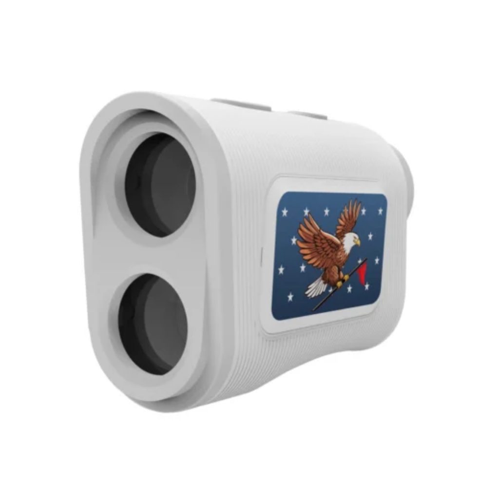 Shot Scope PRO X laser rangefinder with American Eagle design on white background