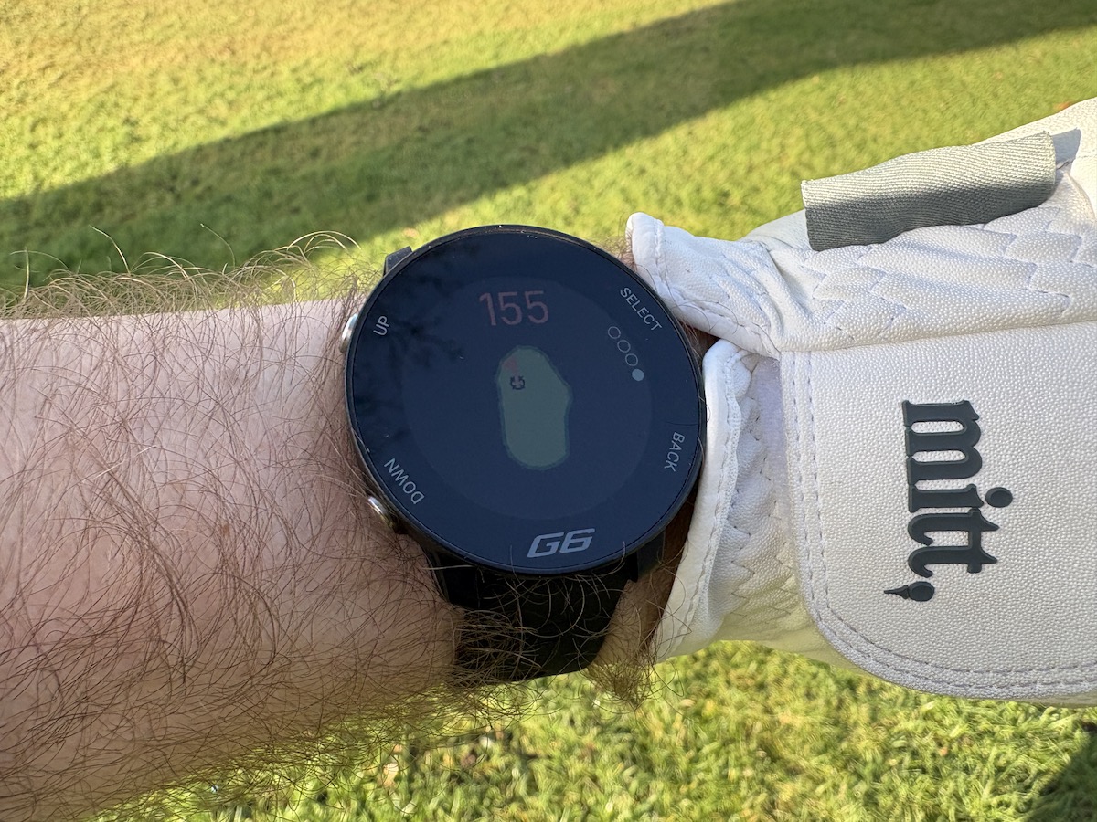 Shot Scope G6 golf watch showing green map