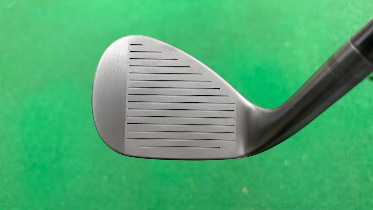 Close up of the face on the Ben Hogan Equalizer II wedge showing CNC milling
