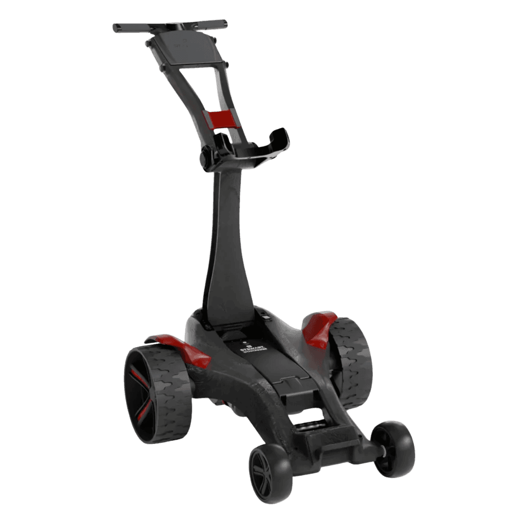 Stewart Golf VERTX Remote trolley in black and red